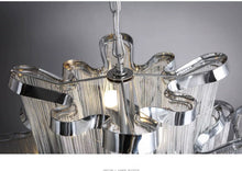 Load image into Gallery viewer, Luxury Italian Silver 3 Layer Cascading Aluminum Tassel Chandelier Light