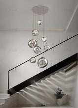 Load image into Gallery viewer, Modern Lava Melt Multi Light Staircase LED Chandeliers