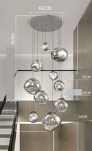 Load image into Gallery viewer, Modern Lava Melt Multi Light Staircase LED Chandeliers