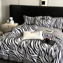 Load image into Gallery viewer, Nora Luxury Zebra Print Bedding Set – Bold Animal Print Duvet Cover Set