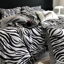 Load image into Gallery viewer, Nora Luxury Zebra Print Bedding Set – Bold Animal Print Duvet Cover Set