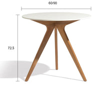 Load image into Gallery viewer, Solana White Marble & Oak Finish Top Round Dining Table – Exclusive Luxury Dining by Getz Interiors