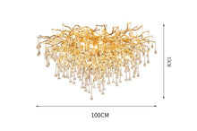 Load image into Gallery viewer, Nora Luxury Golden Branch Water Drop Crystal Chandelier