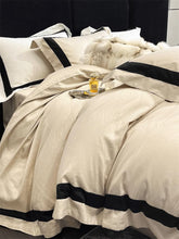 Load image into Gallery viewer, Modern Hotel Style 100S Lyocell Cotton Soft Silky Jacquard Patchwork 4pcs Bedding Set