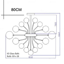 Load image into Gallery viewer, Modern Fixture Glass Ball Hanging LED Chandelier Light