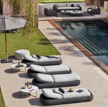 Load image into Gallery viewer, Santorini Luxe Outdoor Sun Lounger – Premium Relaxation by Getz Interiors