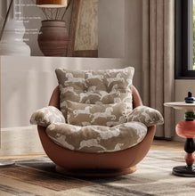 Load image into Gallery viewer, Cavallo Carousel Rotating Lounge Chair & Ottoman by Getz Interiors | Luxury Accent Seating Set