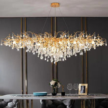 Load image into Gallery viewer, Nora Luxury Golden Branch Water Drop Crystal Chandelier