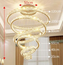 Load image into Gallery viewer, Modern Chandelier Crystal LED Ring Pendant Light