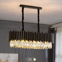 Load image into Gallery viewer, Modern Elegant Black & Crystal Luxury Chandelier