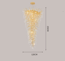 Load image into Gallery viewer, Nora Grand Waterfall Branch Crystal Chandelier – Luxury Staircase Lighting