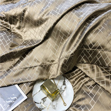 Load image into Gallery viewer, Luxury Black Gold Jacquard Egyptian Cotton 4Pcs Bedding Set