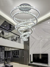 Load image into Gallery viewer, Modern Chandelier Crystal LED Ring Pendant Light