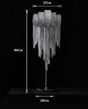 Load image into Gallery viewer, Luxury Italian Silver Tassel Bedside Table Lamp