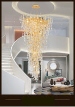 Load image into Gallery viewer, Nora Grand Waterfall Branch Crystal Chandelier – Luxury Staircase Lighting