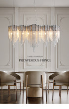 Load image into Gallery viewer, Luxury Italian Silver Tasse Cascading Aluminum Kitchen Island and Dinning Room Light