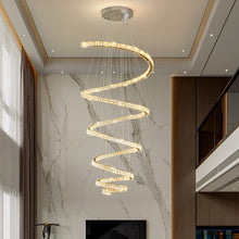 Load image into Gallery viewer, Luxury Spiral LED Crystal Chandelier – Modern Statement Lighting