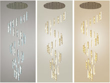 Load image into Gallery viewer, Ziva Luxury Crystal Long Chandelier Mirror Stainless Steel Staircase Light