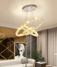 Load image into Gallery viewer, Modern Parisian 3 Ring LED crystal ceiling light