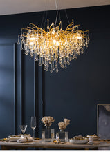 Load image into Gallery viewer, Nora Luxury Golden Branch Water Drop Crystal Chandelier