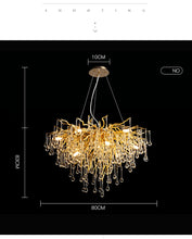 Load image into Gallery viewer, Nora Luxury Golden Branch Water Drop Crystal Chandelier