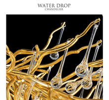 Load image into Gallery viewer, Nora Luxury Golden Branch Water Drop Crystal Chandelier