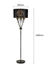Load image into Gallery viewer, Luxury Black & Gold Floor Lamp – Regal Crystal Standing Light