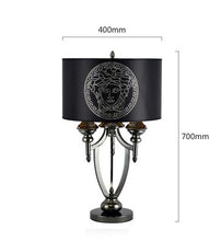 Load image into Gallery viewer, Luxury Black & Gold Table Lamp – Regal Crystal Standing Light