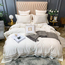 Load image into Gallery viewer, Luxury White Egyptian Cotton Satin Embroidery Super Soft Bedding Set 4/6/7Piece