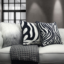 Load image into Gallery viewer, Modern Black and white zebra print cushion