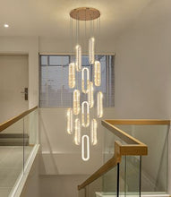 Load image into Gallery viewer, Modern Crystal Cluster Pendant LED Chandelier