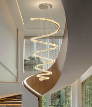 Load image into Gallery viewer, Luxury Spiral LED Crystal Chandelier – Modern Statement Lighting