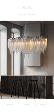 Load image into Gallery viewer, Luxury Italian Silver Tasse Cascading Aluminum Kitchen Island and Dinning Room Light