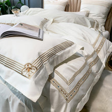 Load image into Gallery viewer, Luxury White Egyptian Cotton Satin Embroidery Super Soft Bedding Set 4/6/7Piece