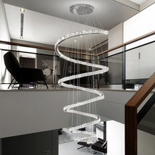 Load image into Gallery viewer, Luxury Spiral LED Crystal Chandelier – Modern Statement Lighting