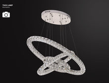 Load image into Gallery viewer, Modern Parisian 3 Ring LED crystal ceiling light