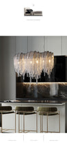 Load image into Gallery viewer, Luxury Italian Silver Tasse Cascading Aluminum Kitchen Island and Dinning Room Light