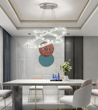 Load image into Gallery viewer, Modern Parisian 3 Ring LED crystal ceiling light