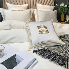 Load image into Gallery viewer, Luxury White Egyptian Cotton Satin Embroidery Super Soft Bedding Set 4/6/7Piece