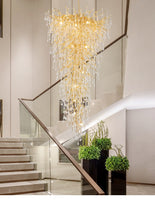 Load image into Gallery viewer, Nora Grand Waterfall Branch Crystal Chandelier – Luxury Staircase Lighting