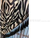 Load image into Gallery viewer, Modern Black and White Zebra Texture Blackout Velvet Curtain with sheer back