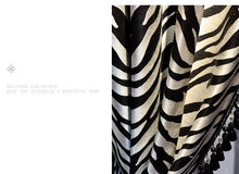 Load image into Gallery viewer, Modern Black and White Zebra Texture Blackout Velvet Curtain with sheer back