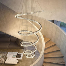 Load image into Gallery viewer, Luxury Spiral LED Crystal Chandelier – Modern Statement Lighting