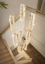 Load image into Gallery viewer, Modern Crystal Cluster Pendant LED Chandelier