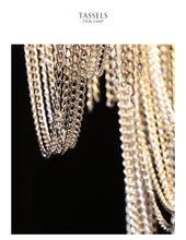 Load image into Gallery viewer, Luxury Italian Silver Tassel Bedside Table Lamp