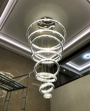 Load image into Gallery viewer, Modern Chandelier Crystal LED Ring Pendant Light
