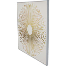 Load image into Gallery viewer, Golden Foiled Sunburst Framed Canvas 100x100cm
