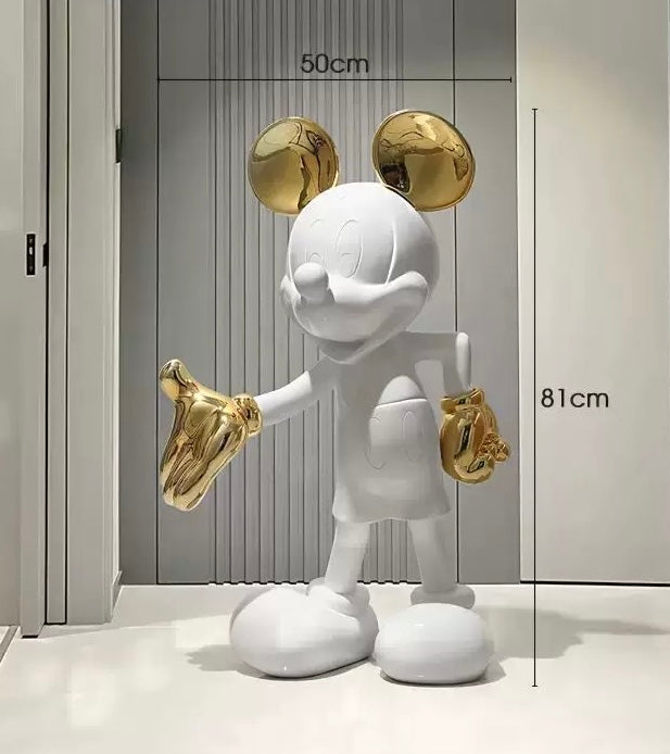 Oversized Mickey Mouse-Inspired Floor Sculpture – Modern Art Decor