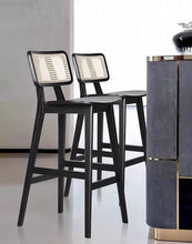 Load image into Gallery viewer, Marais Cane Back Black Bar Stool by Getz Interiors | Matching Dining Chairs Available
