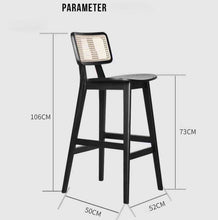 Load image into Gallery viewer, Marais Cane Back Black Bar Stool by Getz Interiors | Matching Dining Chairs Available
